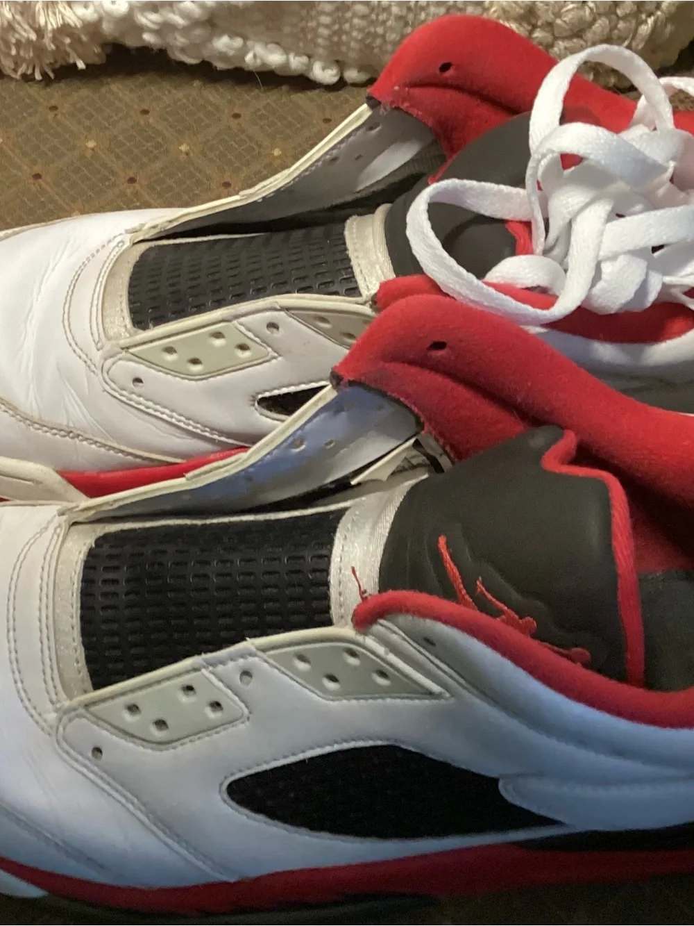 Jordan Men’s White Black Red Retro Sneakers
